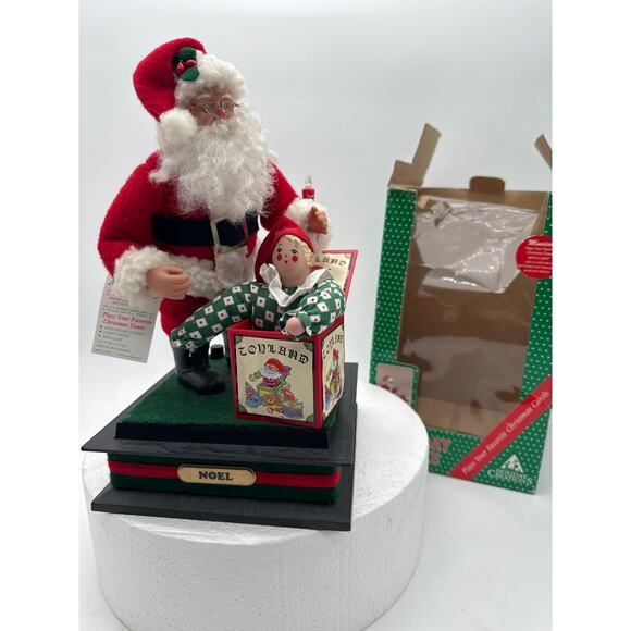 Holiday Creations Vintage Santa Claus Musical Light up Christmas Jack in Box - Picture 1 of 16